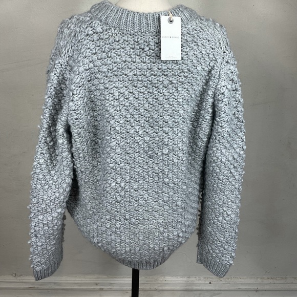 Lucky Brand Grey Chunky Textured Bomber Sweater 1X - Picture 10 of 16
